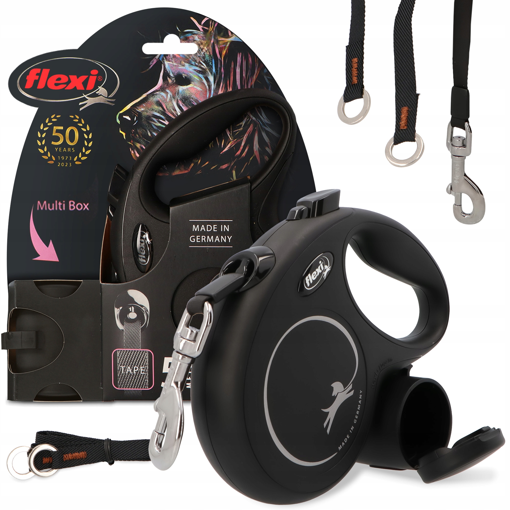 Levně Vodítko Automatická Psa 5 m Flexi Páska Nádoba Sáčky Pochoutky Multi 3O