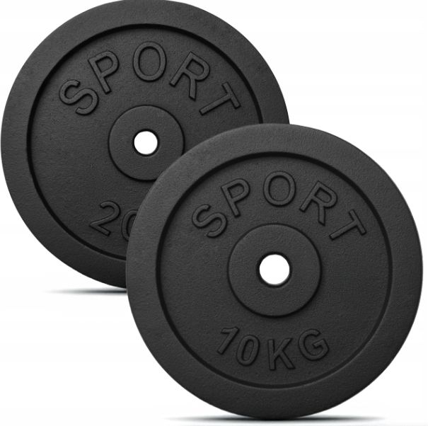 Obciążenia Żeliwne Talerze Talerz Żeliwny 20 Kg 10 Kg 31mm Zestaw 30KG