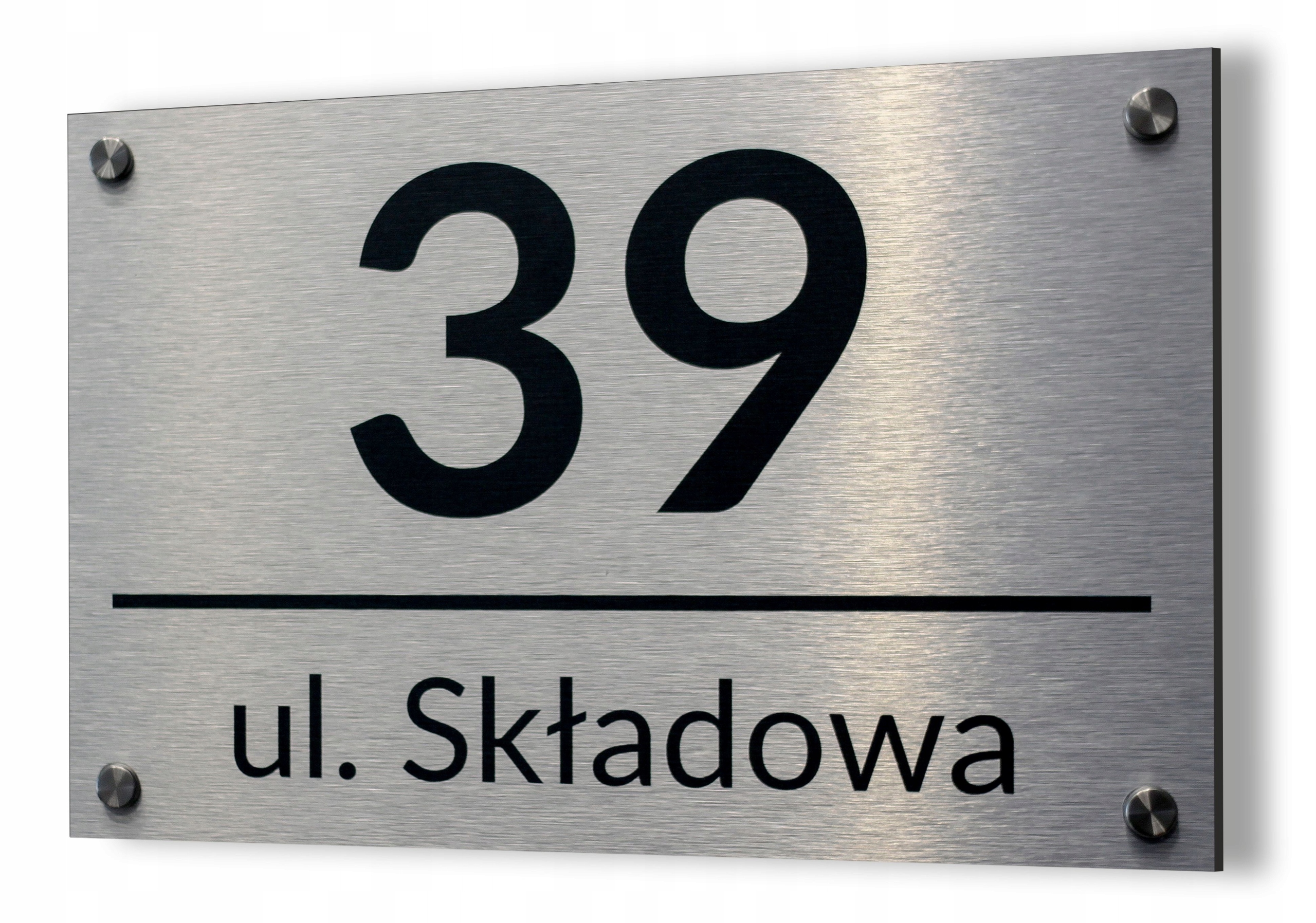 

Tabliczka Adresowa Aluminiowa 40x30 Duża Dystanse