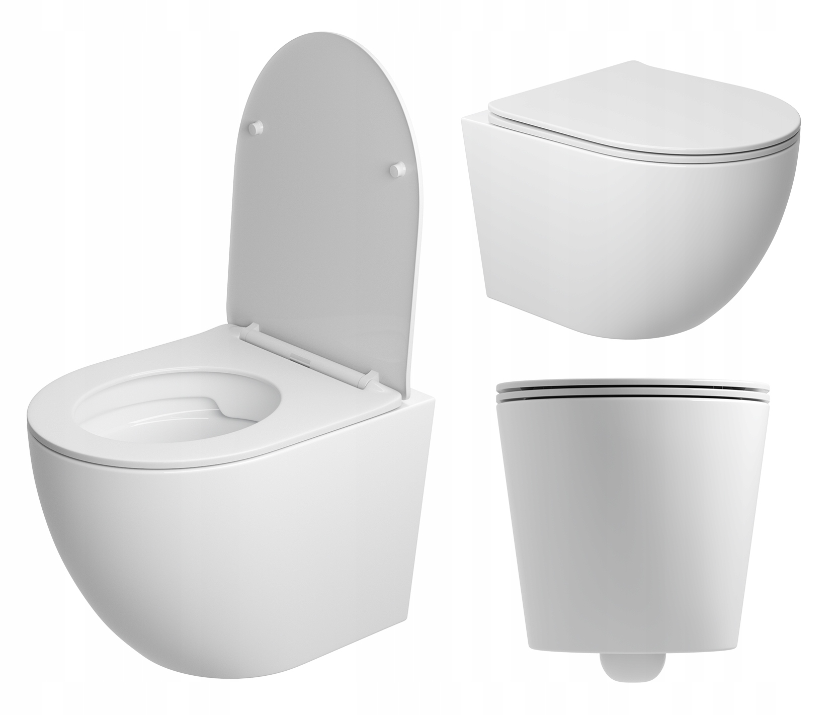Wc Mísa Bílá Závěsná Bezpřírubová Rimless Deska Sada Como