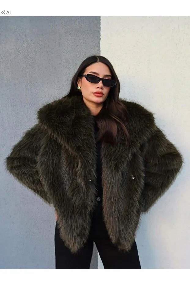 Měkký Oversize Kožešinový Kabát S Dlouhým Vlasem M 5IA