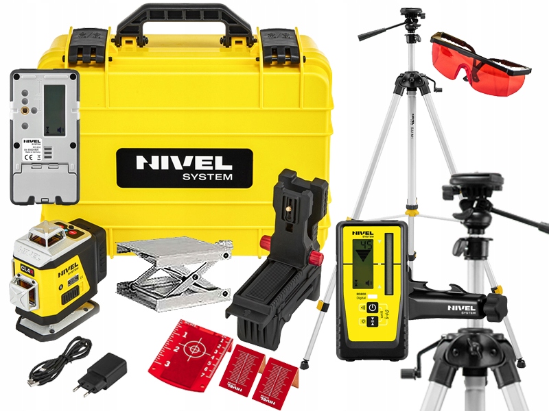 Laser krzyżowy 4x360 Nivel System CL4R statywRD800 dalmierz