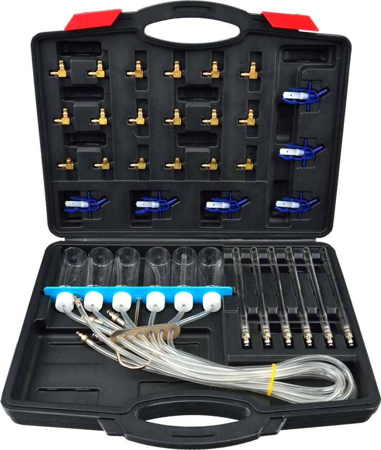 GEKO TESTER WTRYSKÓW WTRYSKIWACZY COMMON RAIL MENZURKI WALIZKA 24EL G02655