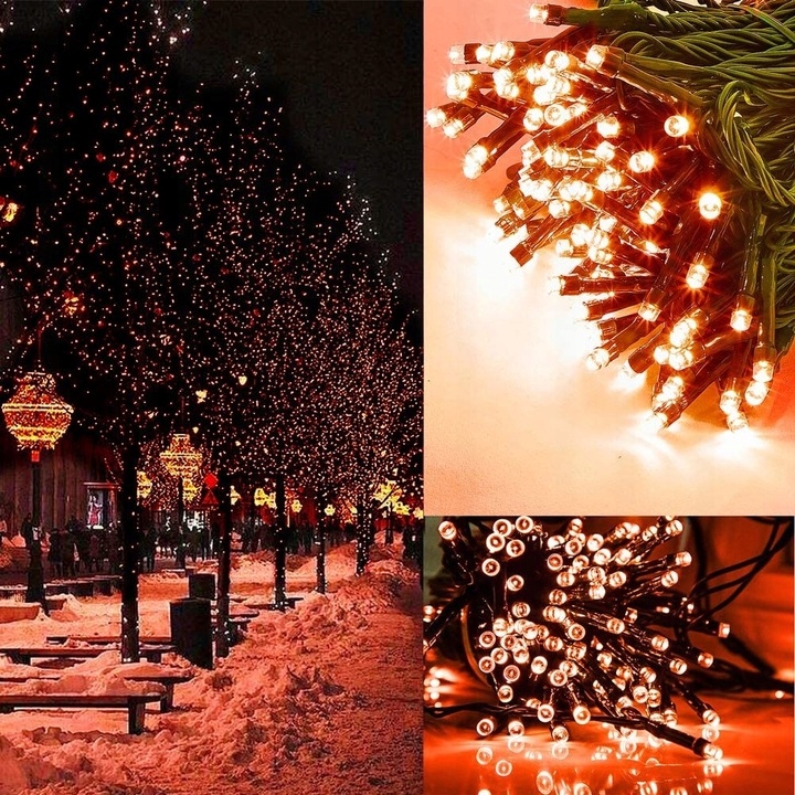 LAMPKI CHOINKOWE 100 LED CZERWONE DODATKOWE ŁĄCZENIE PROGRAMATOR Marka bez marki