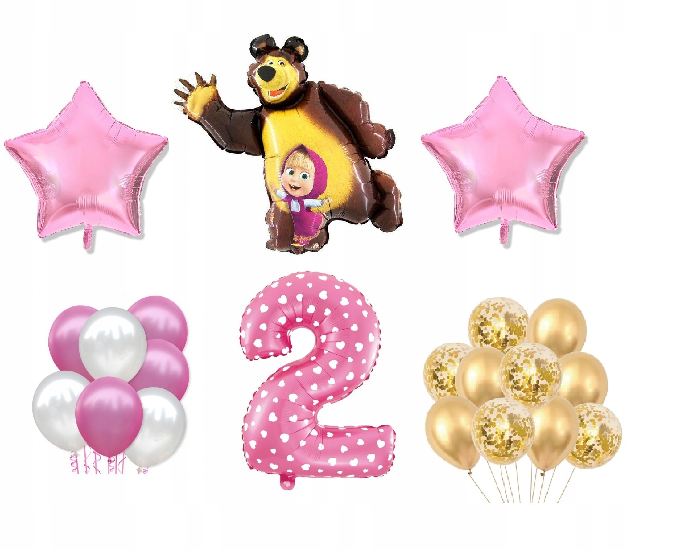 

Mini Zestaw Masza i Niedżwiedż 2 Urodziny Balony
