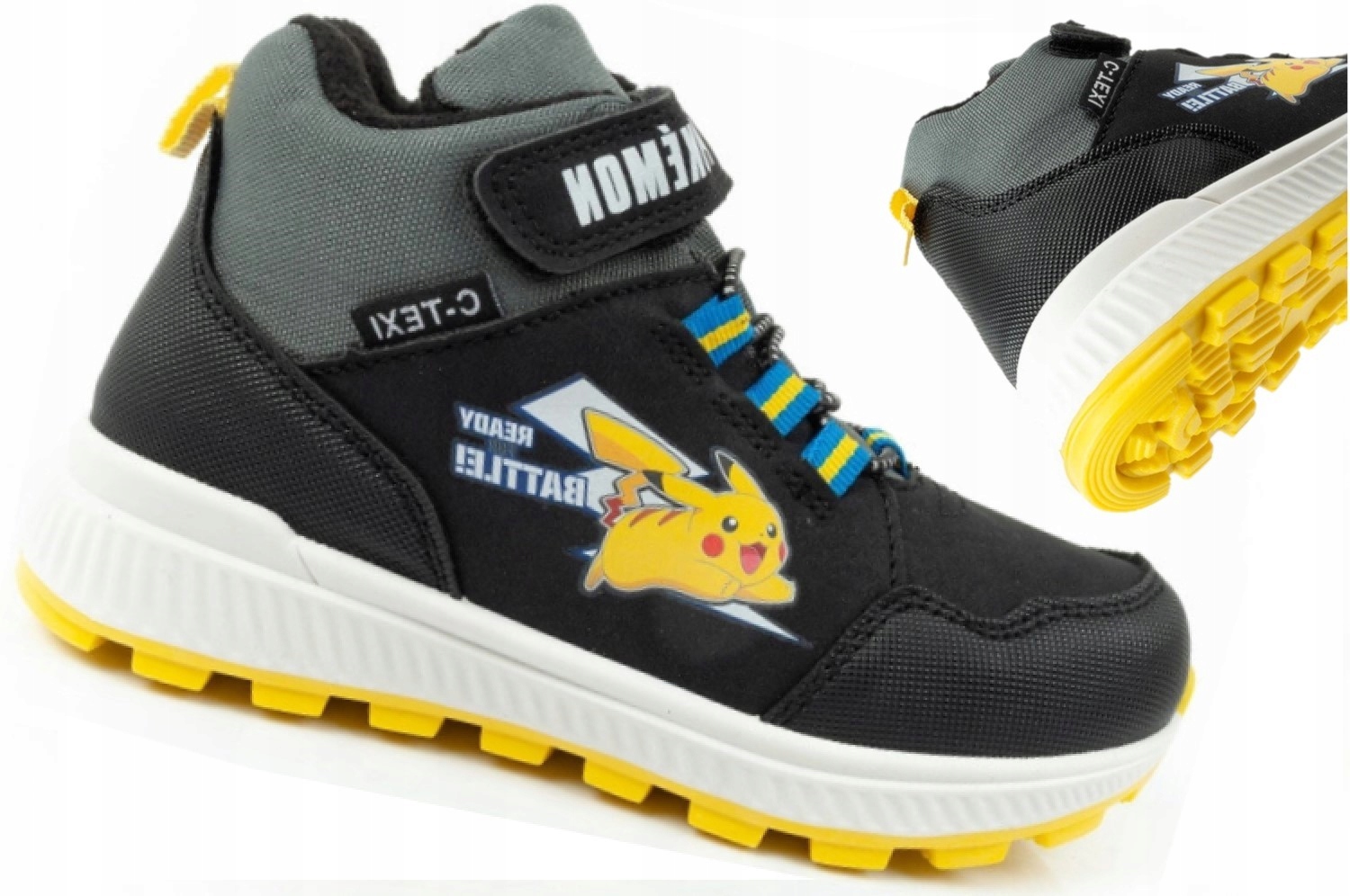 Buty zimowe dziecięce Botki Chłopięce Ocieplane Pokemon na Rzepy Trapery 28