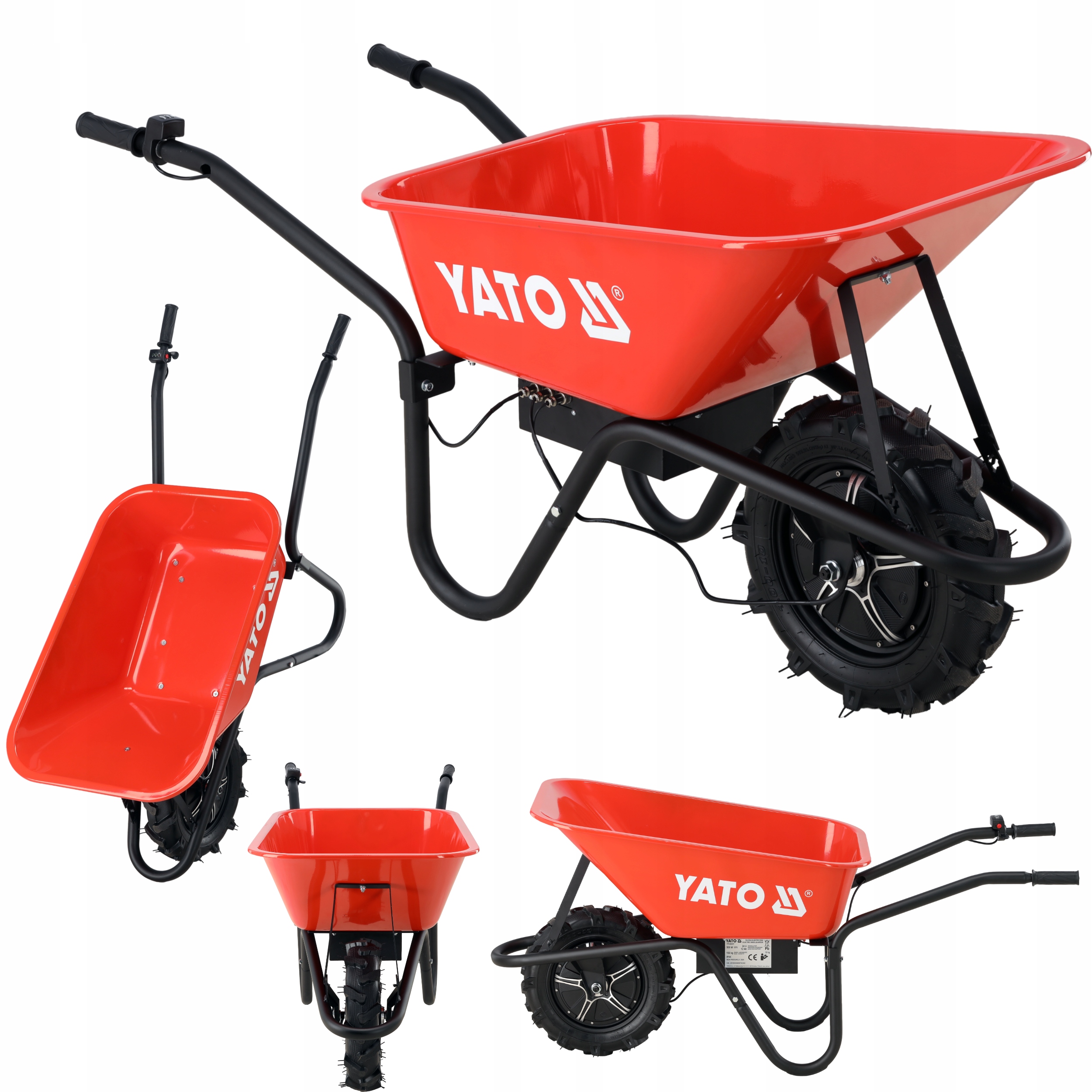 Taczka Elektryczna 24V 500W Ogrodowa Ładowność 150KG Silnik Bezszczotkowy
