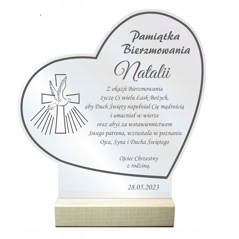 Prezent na Bierzmowanie Pamiątka Bierzmowania Liczba sztuk 1 szt.