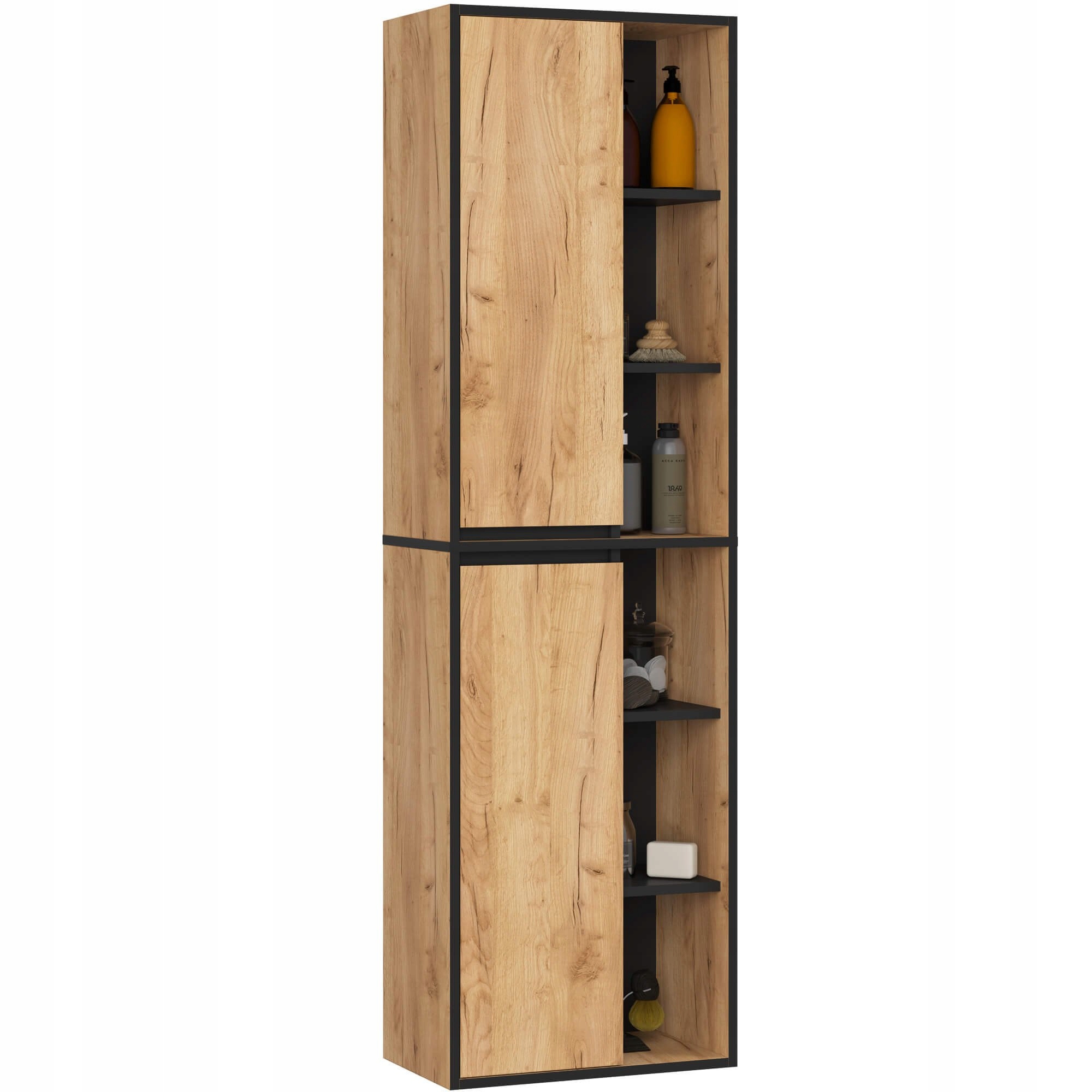 Závěsná Koupelnová Skříňka Vami W50 2D6P Craft/černá Akd