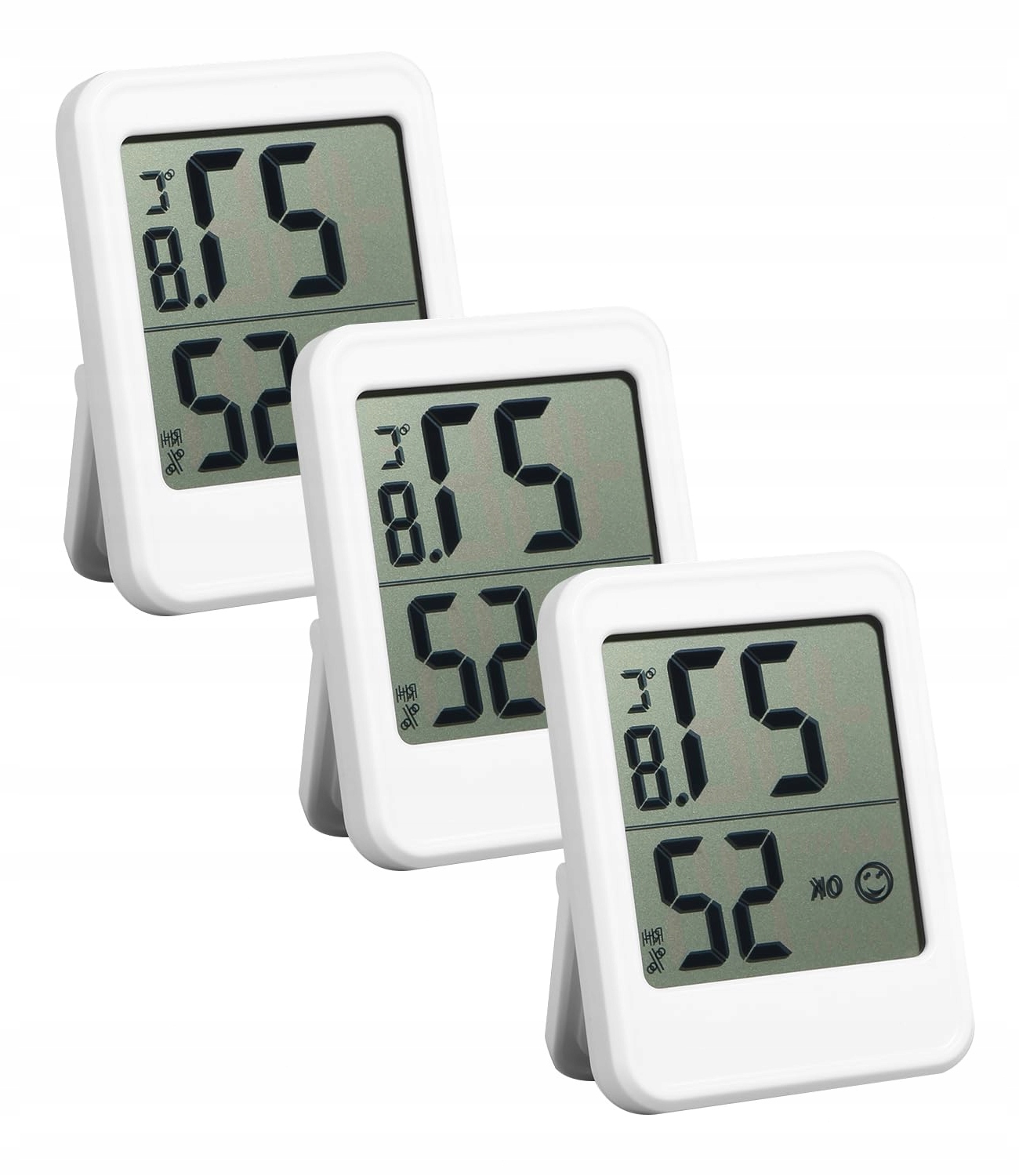 TERMOMETR Z HIGROMETREM 3 SZTUKI CYFROWY MIERNIK TEMPERATURY DO WNĘTRZ