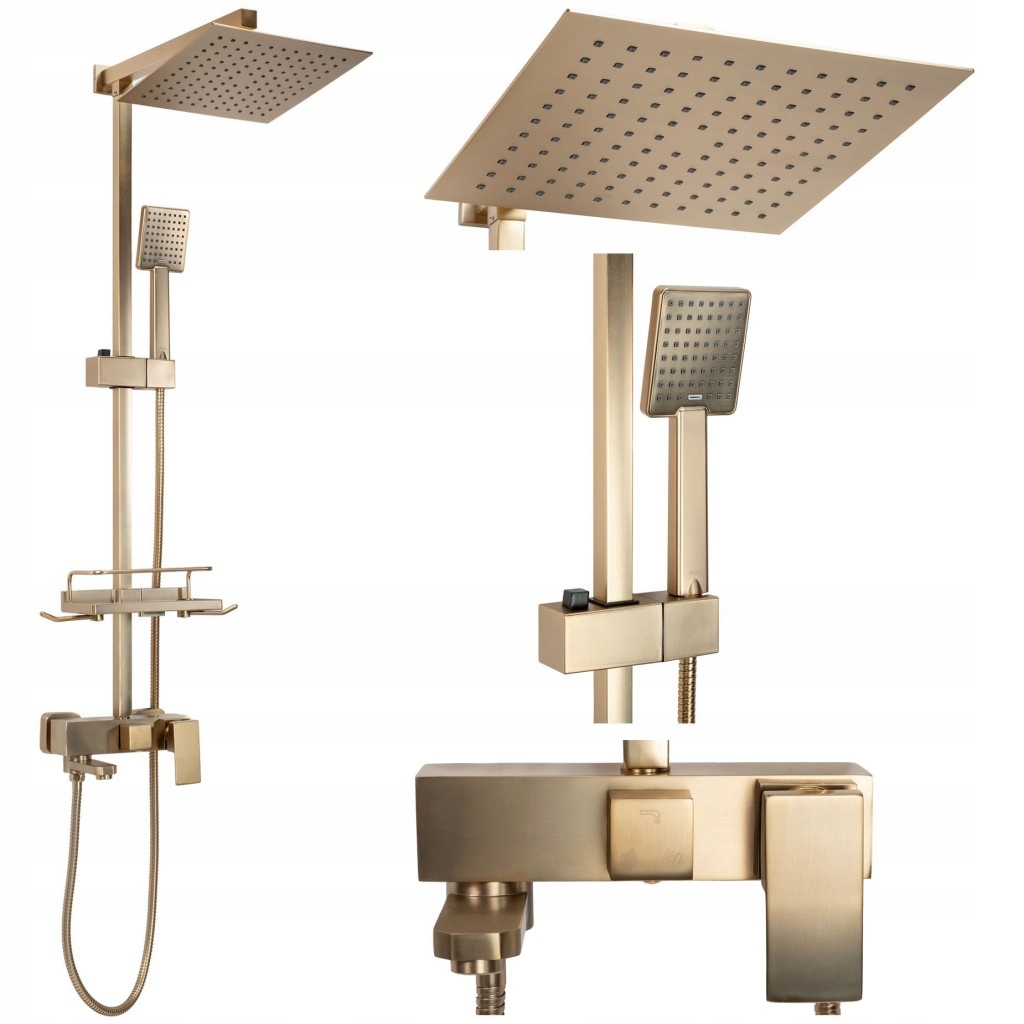 Sprchový set s batériou 150 mm Jack brúsené zlato (REA-P7050) /sm