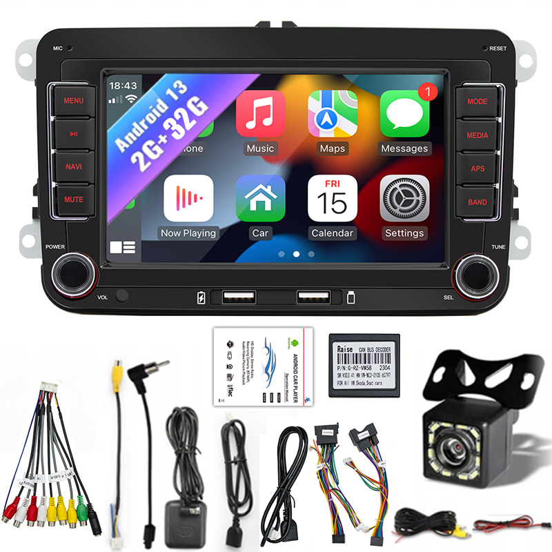 Rádio Android 14 Vw Passat B6 B7 Golf 5 V 6 VI Tiguan Touran T5 T6 Caddy