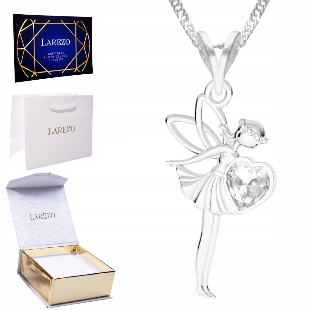 

Naszyjnik srebrny łańcuszek 925 Wróżka Cyrkonia