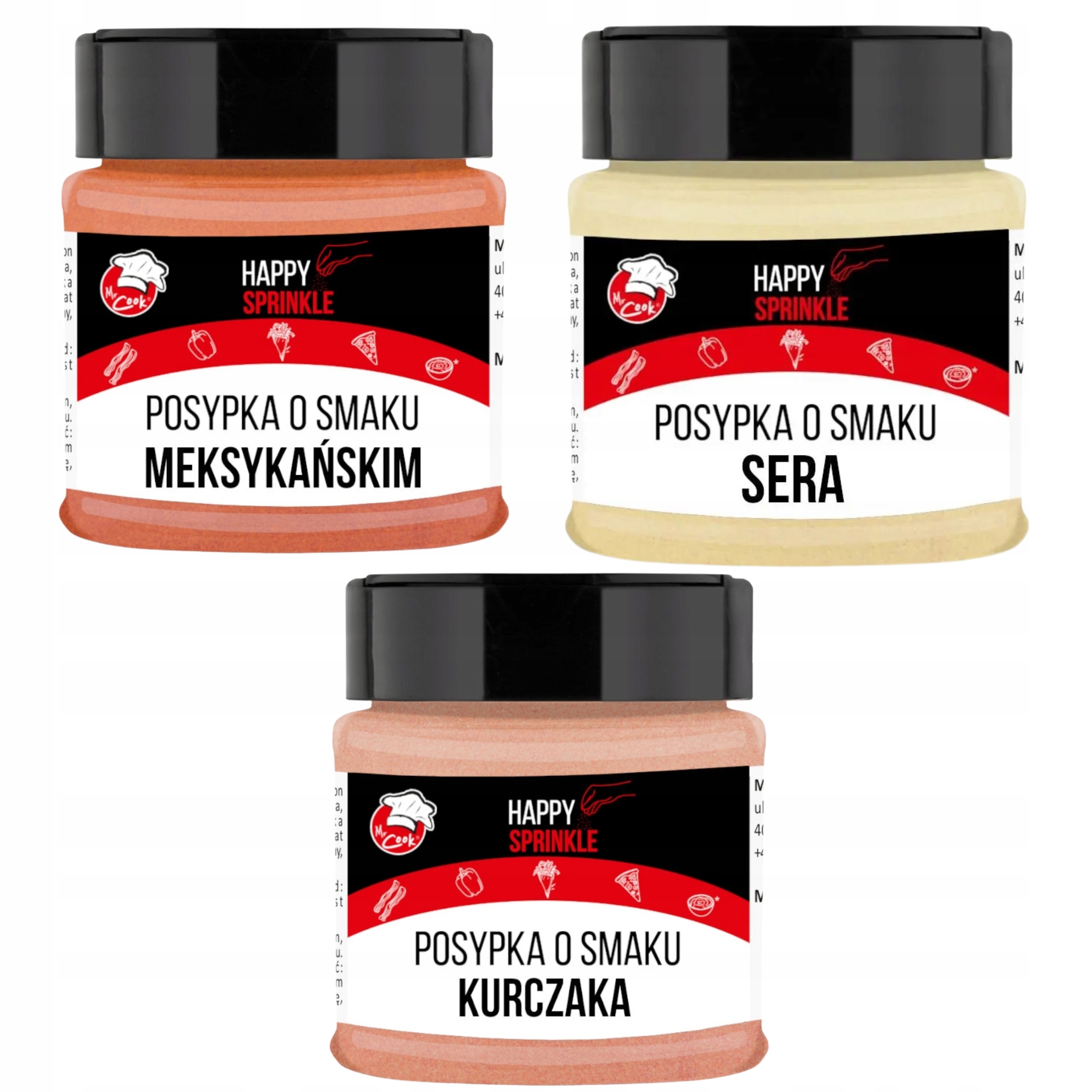 Levně Sada kořenících posypek na chipsy a zatočené brambory, hranolky, pokrmy 3x100 g