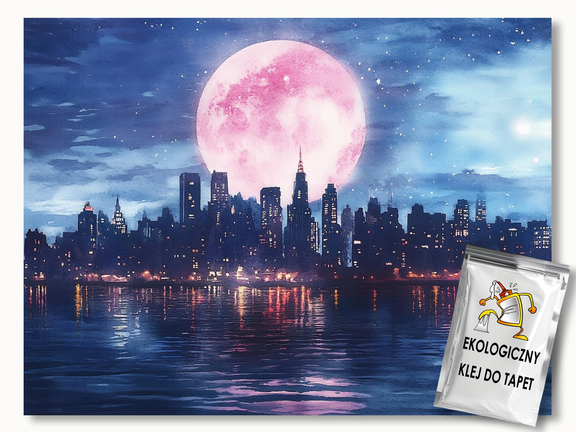 Fototapeta Flizelina Mesto Panoráma Manhattan Noc Mesiac 416x254 130g