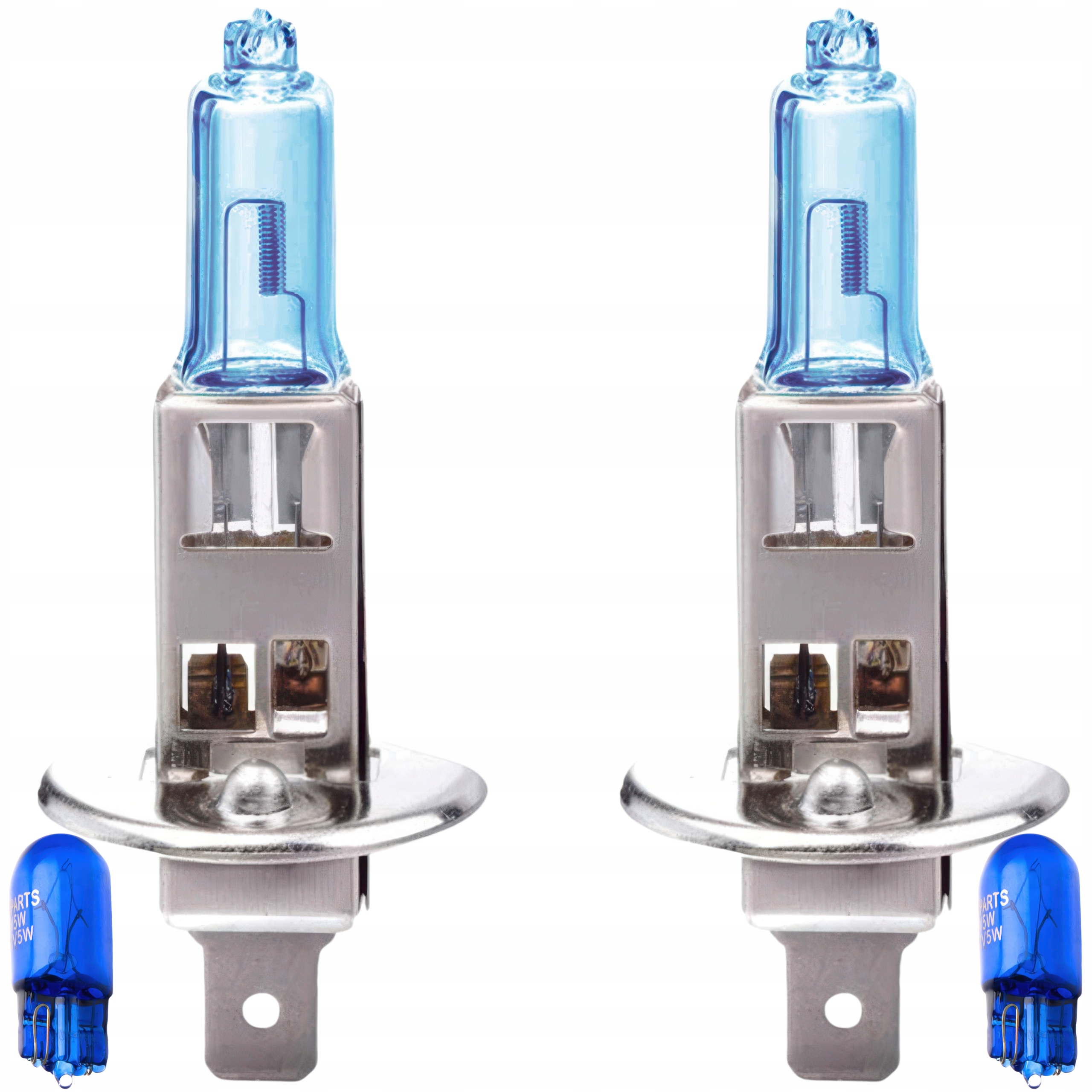 2x Żarówka H1 White W5W 12V 55W E4 Ksenon Zimny Biały Zestaw