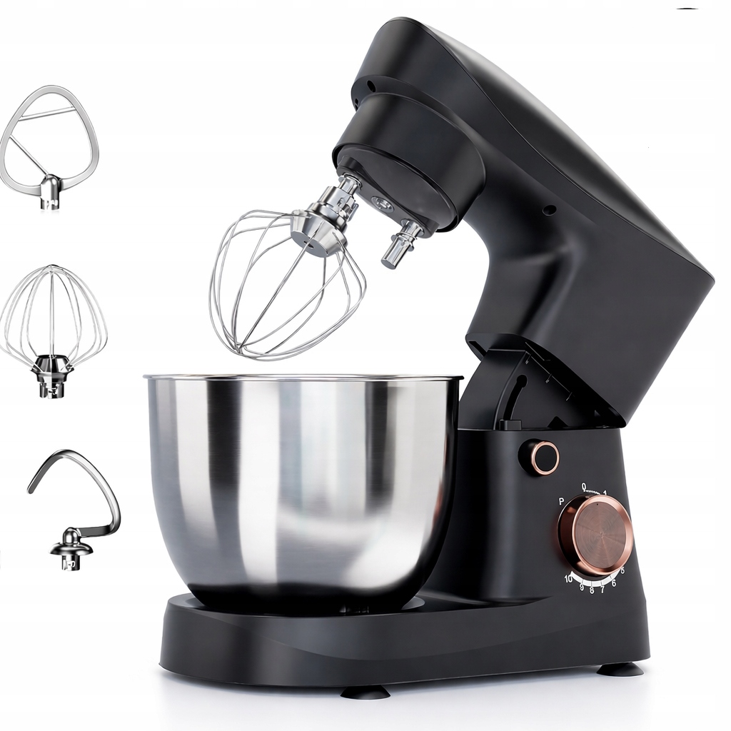 KUCHYŇSKÝ ROBOT Planetární 6L Hnětač těsta mixér blender 1500W šedý