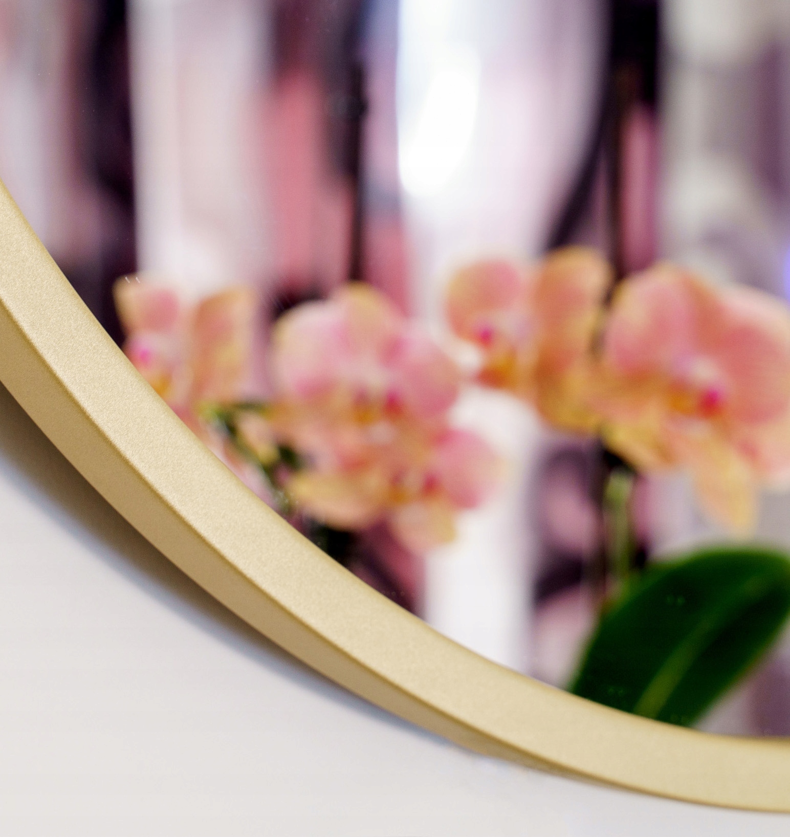 LUSTRO W RAMIE OKRĄGŁE DUŻE W ZŁOTEJ RAMIE ŚCIENNE 95 CM Szerokość 950 mm