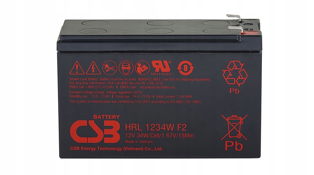 Akumulátor Agm Csb HR1234W F2 12V/9Ah 34W