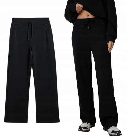 Spodnie damskie 4F F1411 szeroka nogawka modal wysoki stan czarne S