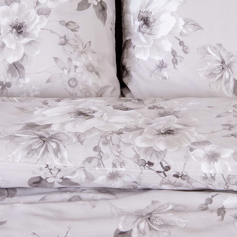 Komplet pościeli 160x200 satyna 100% bawełna Paredes jasny szary Exclusive Gramatura 120 g/m²