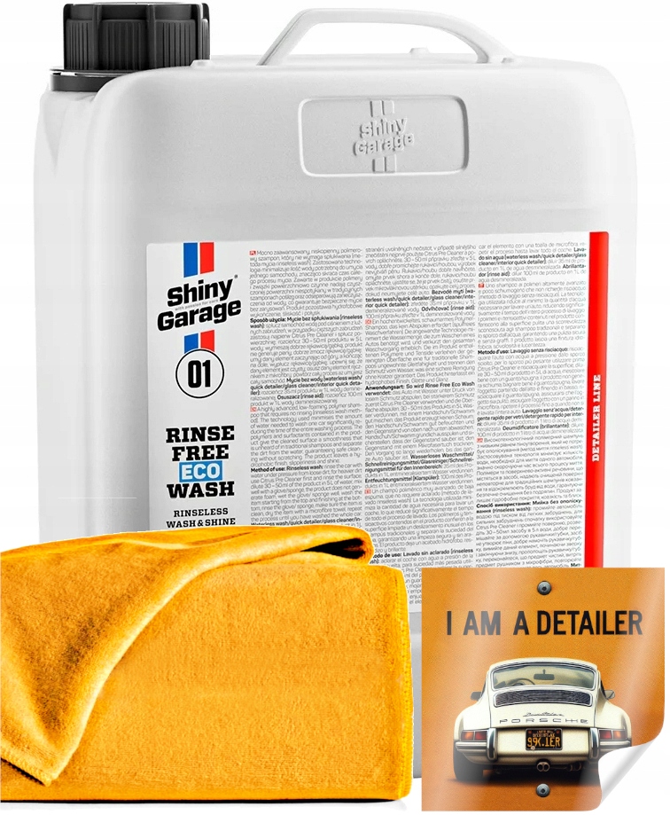 SHINY GARAGE RINSE FREE ECO WASH 5L SZAMPON MYCIE BEZWODNE BEZ SPŁUKIWANIA