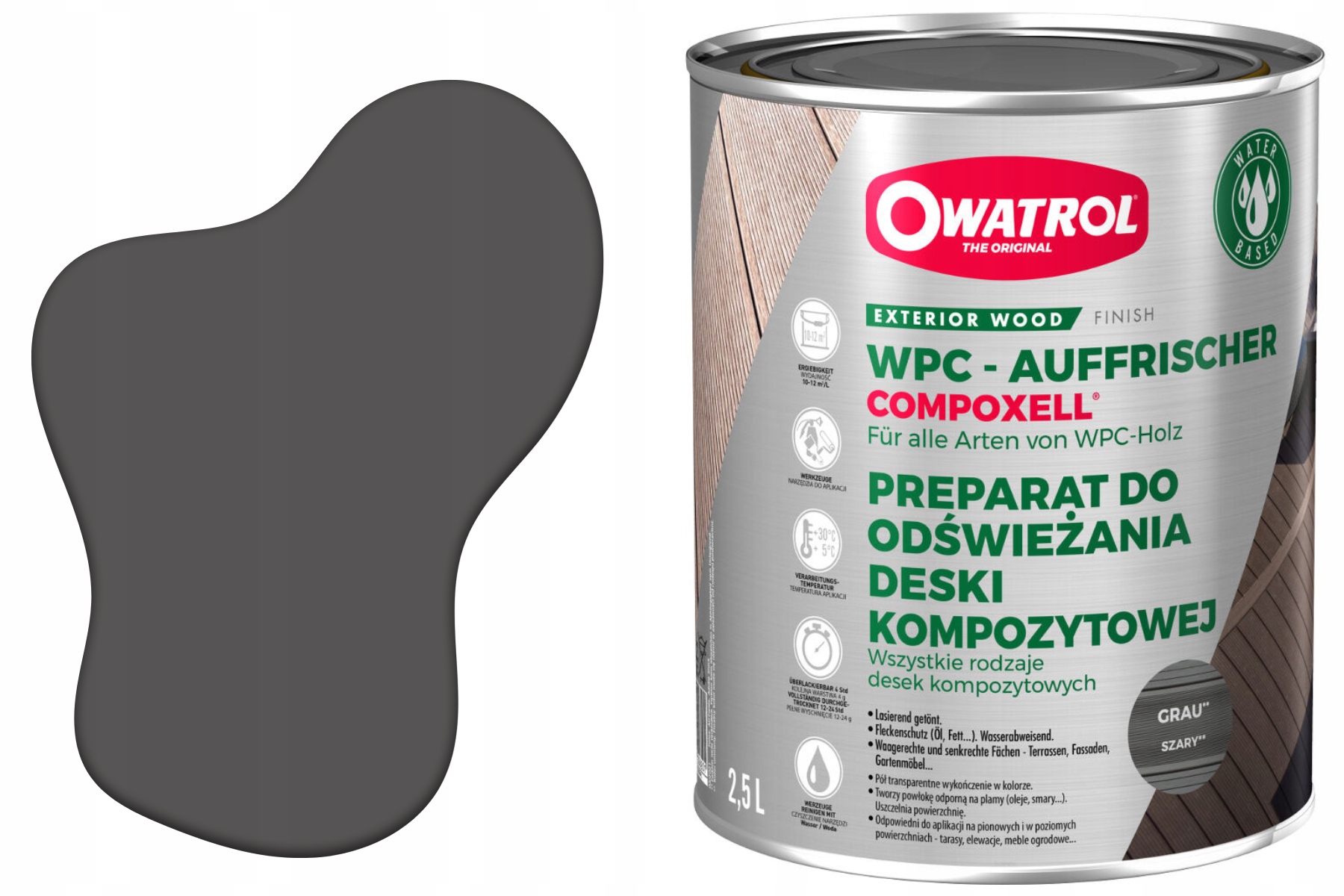 Compoxell Owatrol Ochrana kompozitních desek obnovuje Šedý 1L