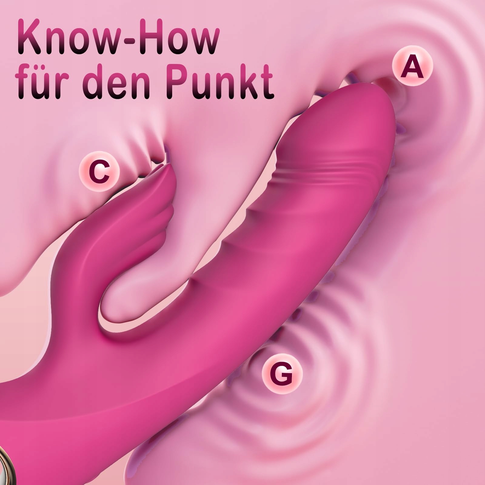 RABBIT Vibrator Dla Kobiet Z Funkcją Pchającą 10 Trybów Różowy — miniatura 2