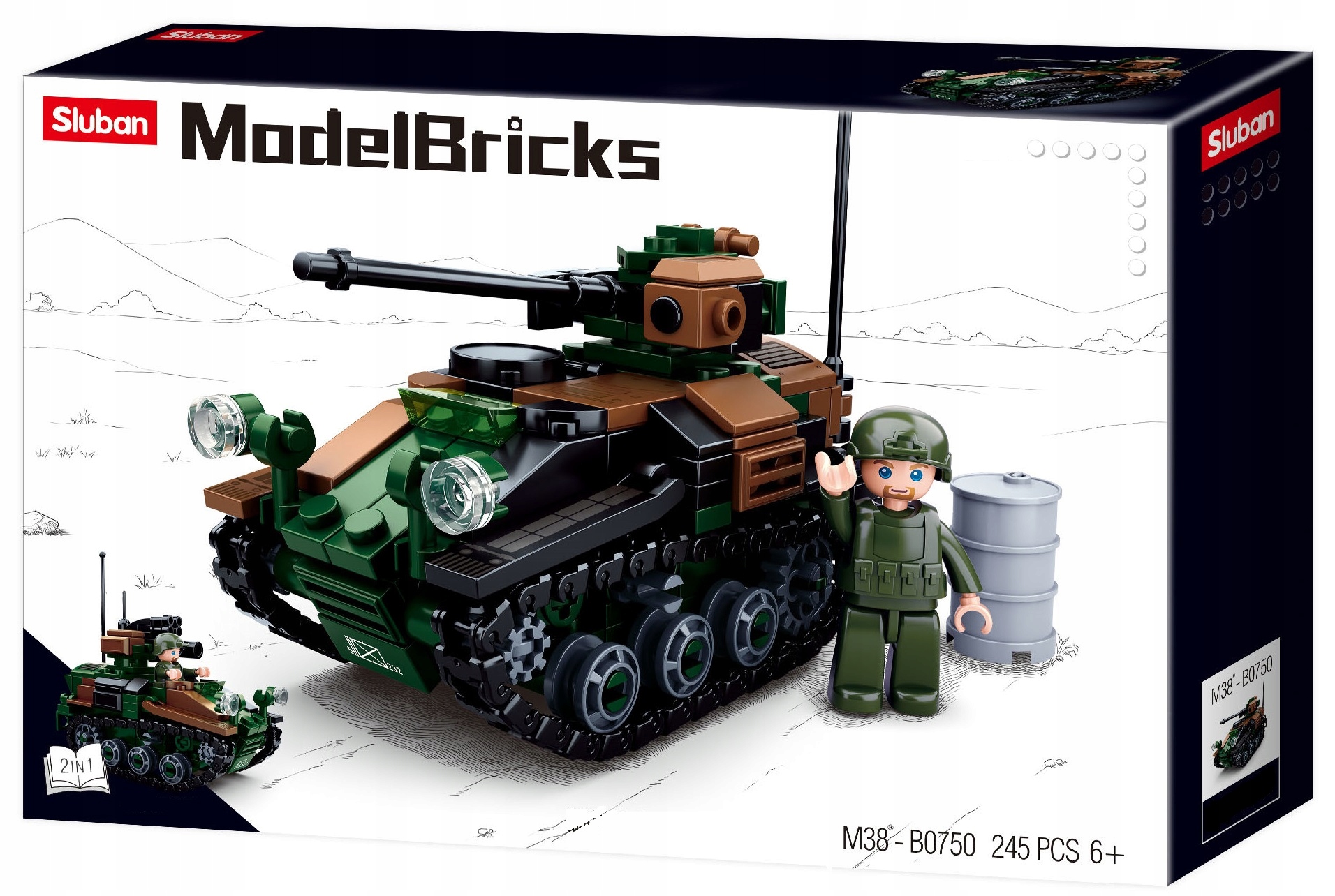 

Klocki Sluban Mb Czołg Wiesel Amc 2w1 245 el K.leg