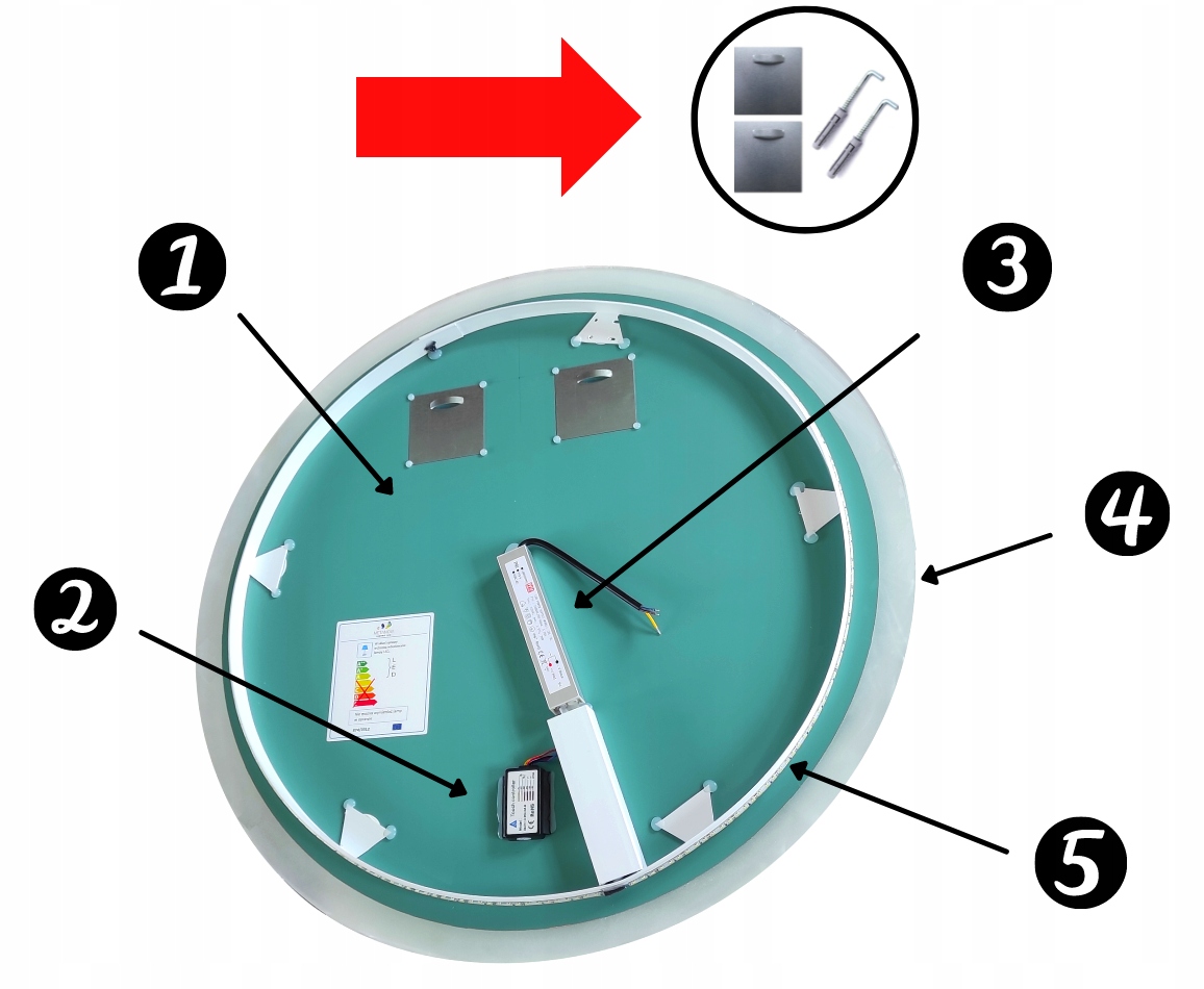 LUSTRO OKRĄGŁE 80 PODŚWIETLANE LED WŁĄCZNIK DOTYK EAN (GTIN) 5904506959570