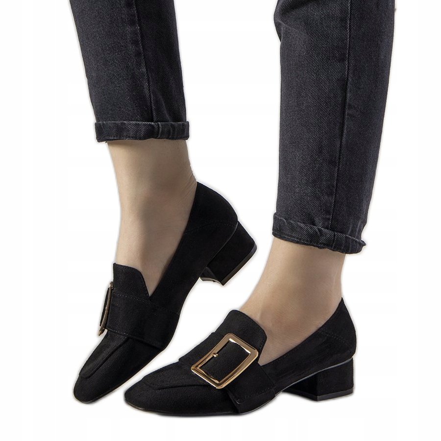 

Czarne Skóra ekologiczna Buty Czółenka r.39