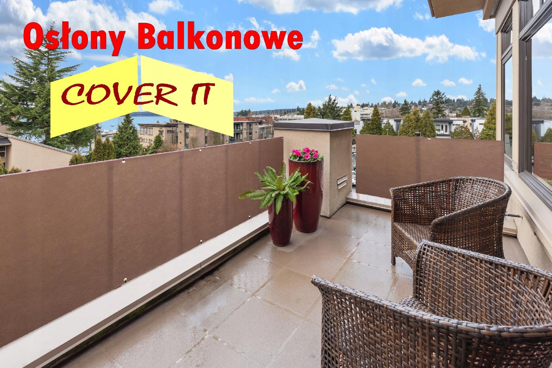 OSŁONA NA BALKON 1X7M MATA BRĄZOWA + GRATIS! PL Marka inna
