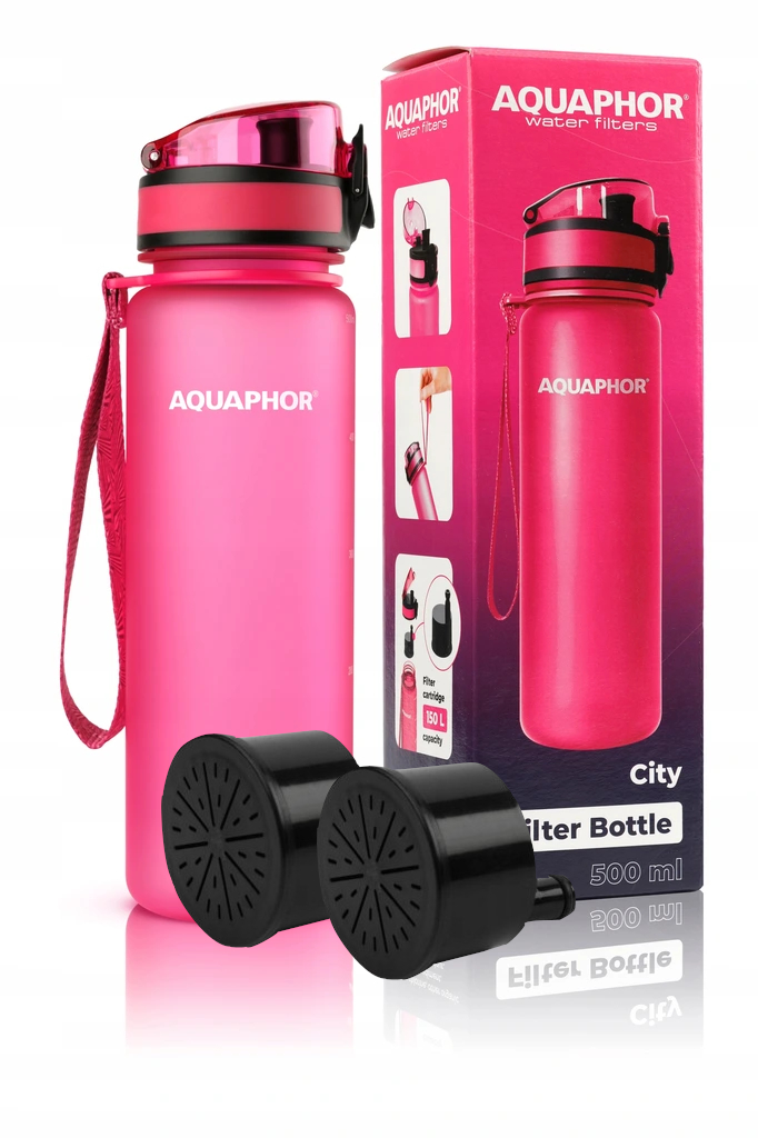 

Bidon Filtr Butelka Aquaphor City Różowa +2 Wkłady