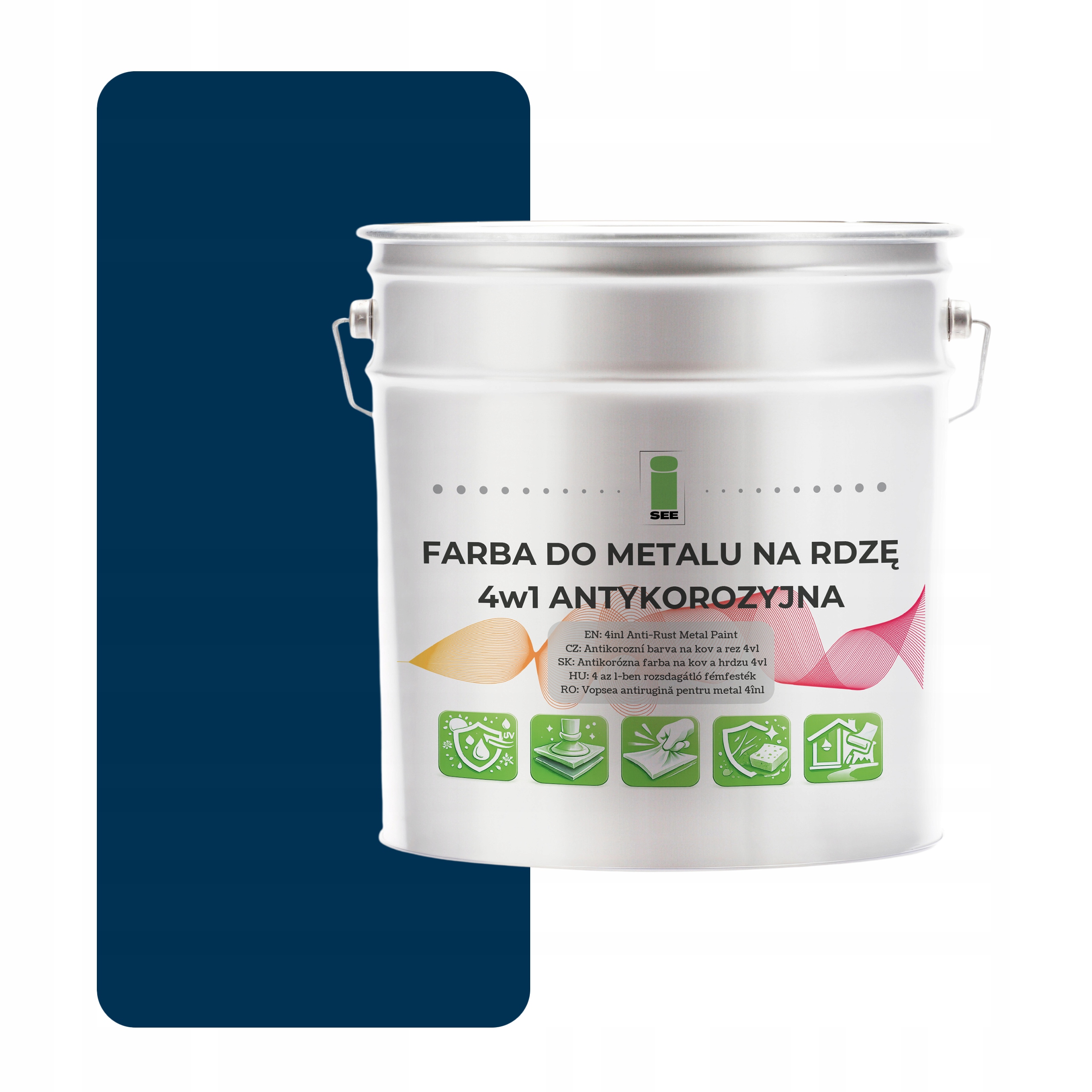 Barva na kov proti korozi 4v1 modrá RAL5013 I See pozink ocel 2,5L lesk