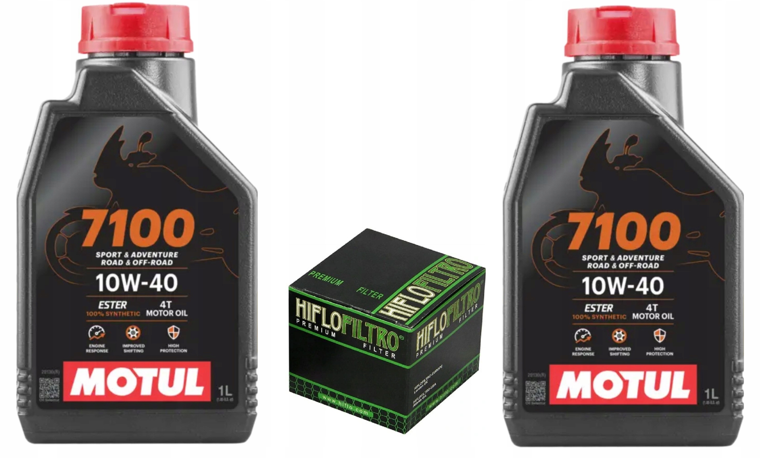 Olej Motul 7100 10W40 2L. Filtr HF113, Honda XL125 V Varadero, 01-14r.