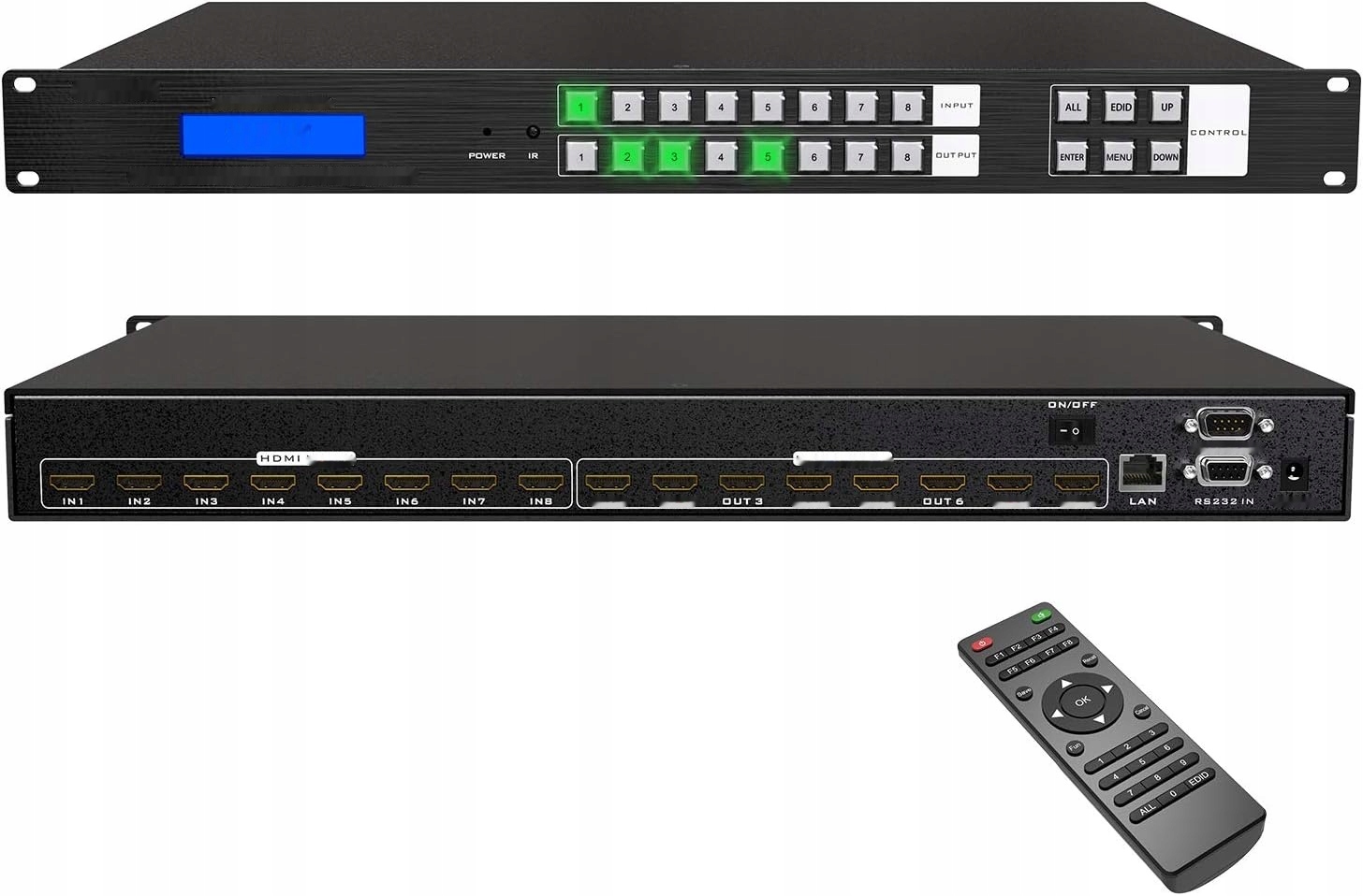 Mt-viki 4K Hdmi Matrix Switch 8x8 z sterowaniem internetowym,IRPilot,RS-232