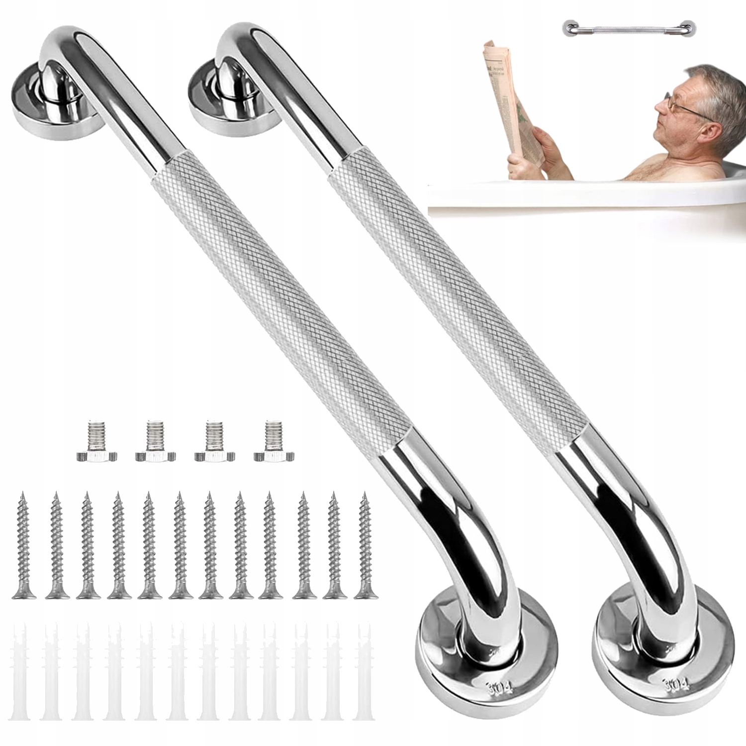 Uchwyt Łazienkowy Do Prysznica Łazienki Dla Niepełnosprawnych Seniora 40CM