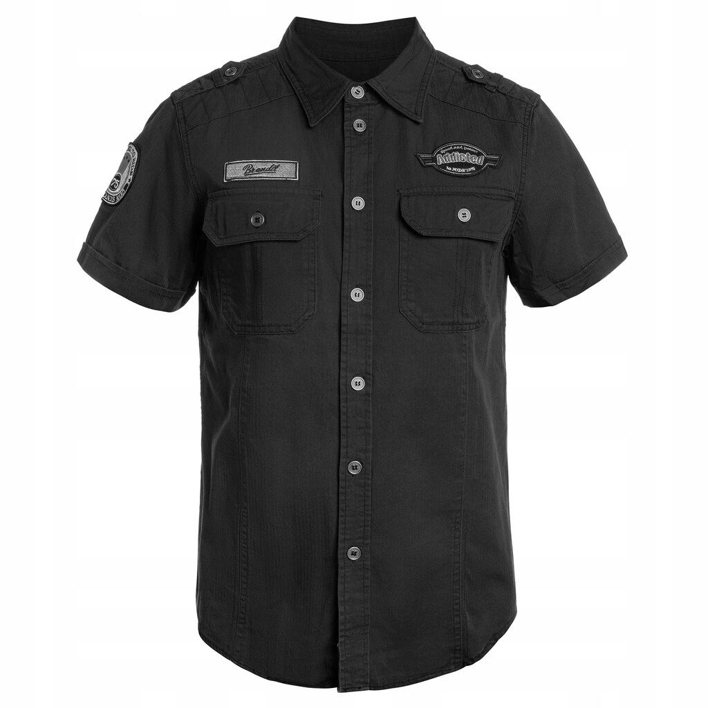 Pánská košile s krátkým rukávem Brandit Luis Vintage Short Sleeve Black S