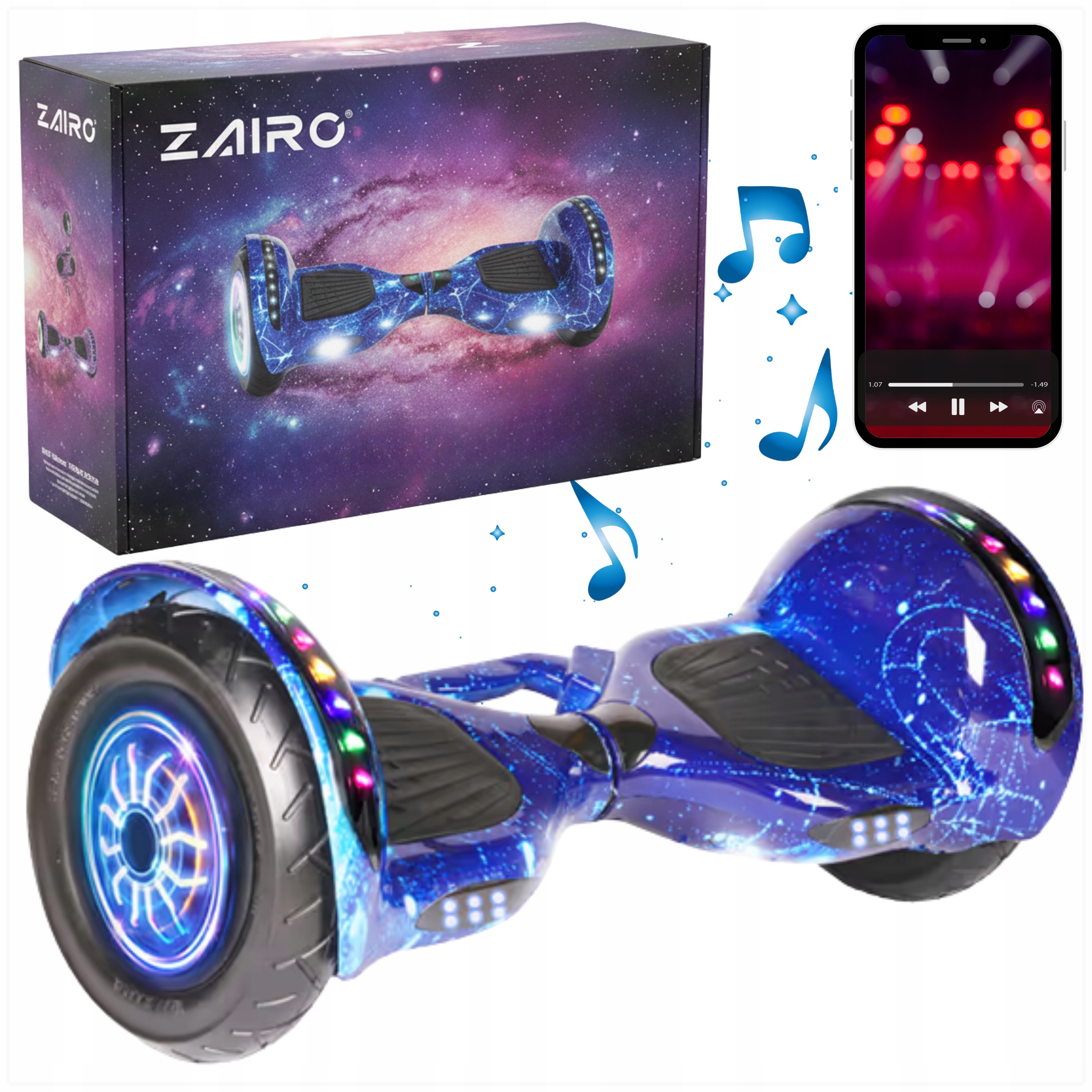 Deskorolka Elektryczna Hoverboard Deska 10” Głośnik Bluetooth Dla Dzieci