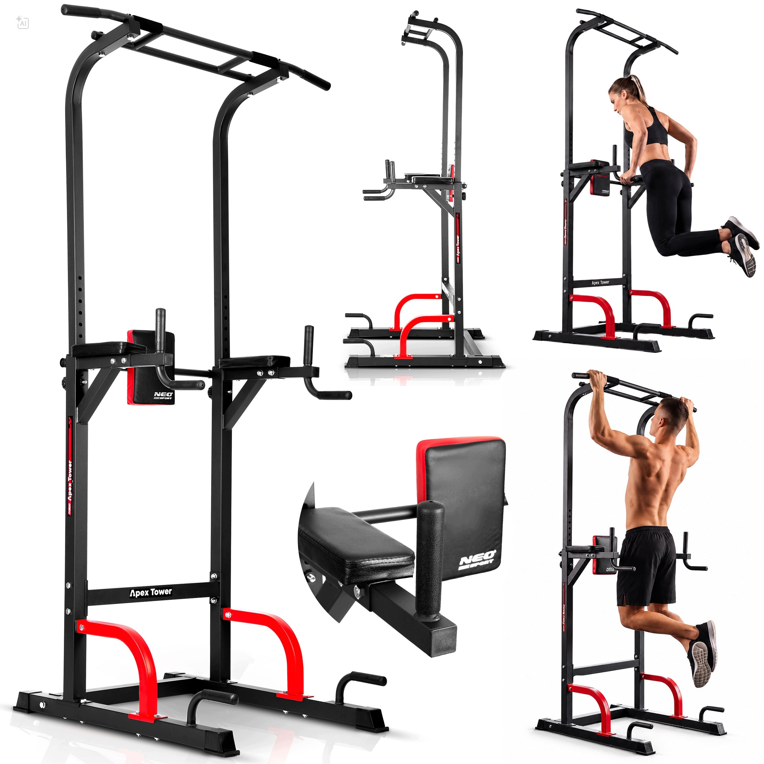 Drążek Do Podciągania Dipów Wolnostojący Stabilny Udźwig 150 kg Neo-sport