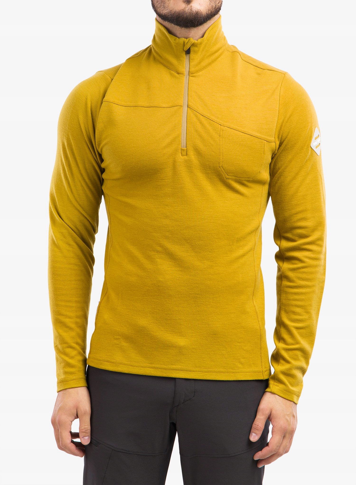 Mikina merino Sensor Merino Ex Tee L/s Zip mustard XL