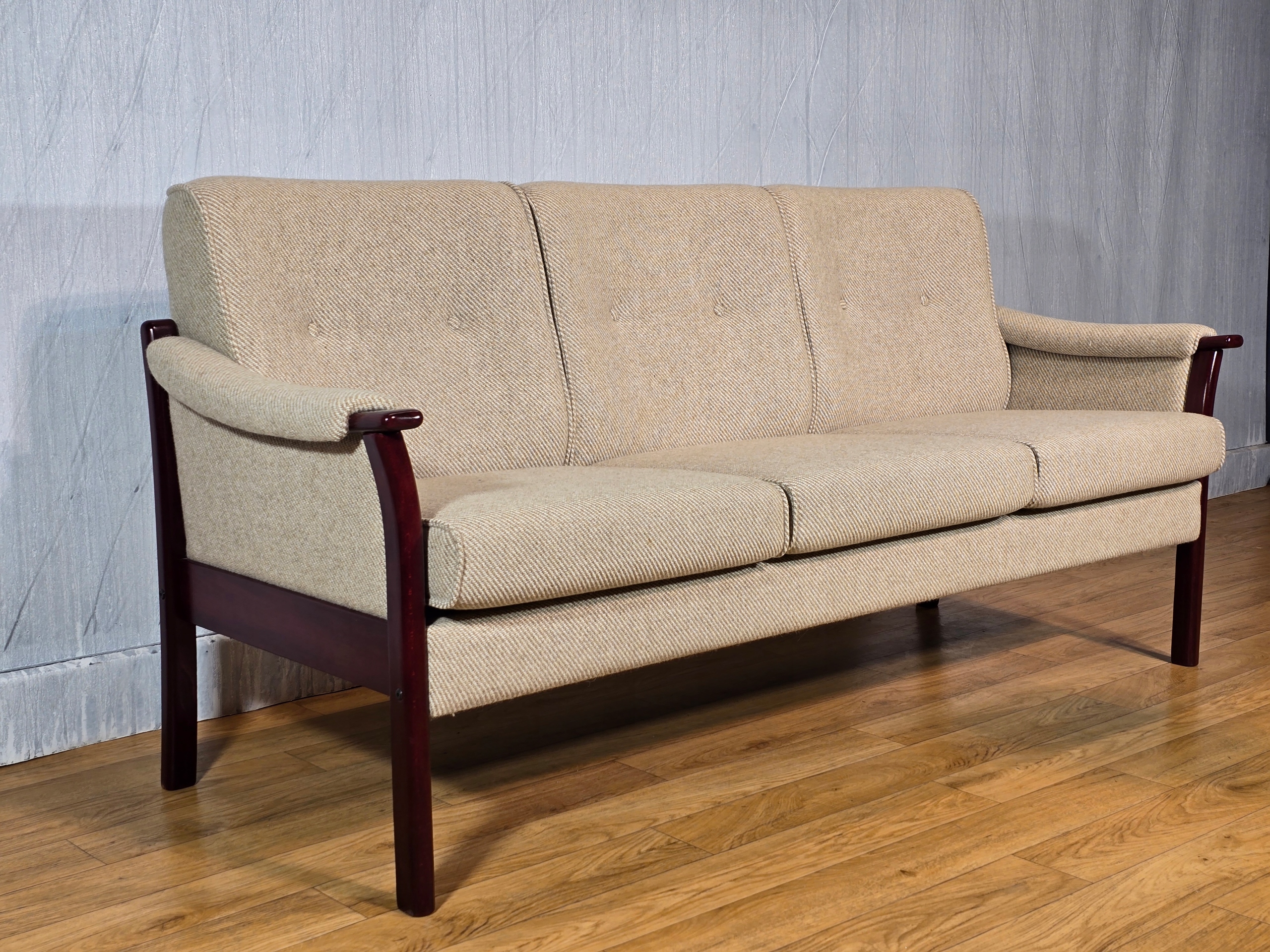 Duńska Sofa 3 Osobowa, Wełniana, Design (222)