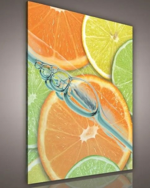 Obraz 75x100 Citrusy pomeranč citron limetka voda svěžest kuchyně