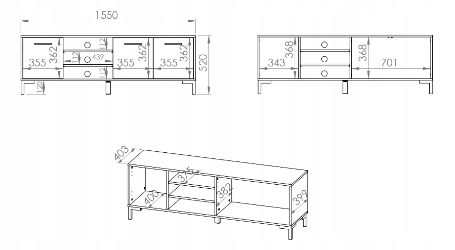 Meblościanka Zestaw Mebli Do Salonu 1 Dąb Artisan NIVA ML