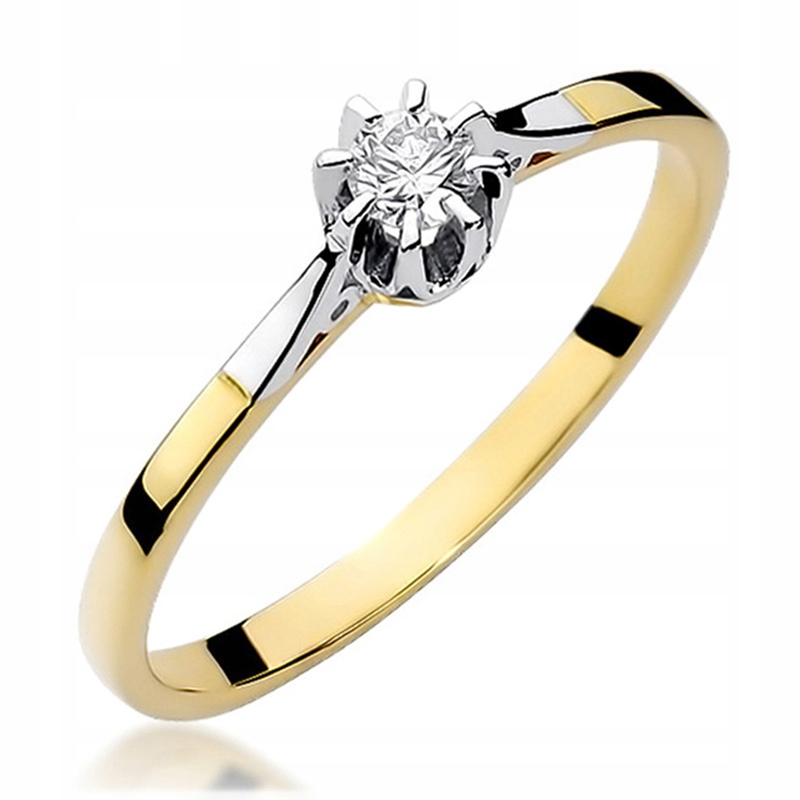 Zlatý Prstýnek s Briliantem 0,08 ct