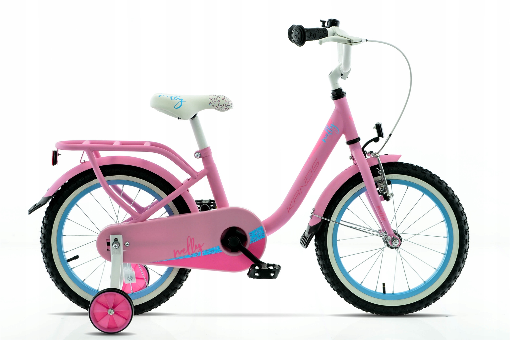 Rower dziecięcy 16 cali dla dziewczynki Kands Nelly Różowy Mat