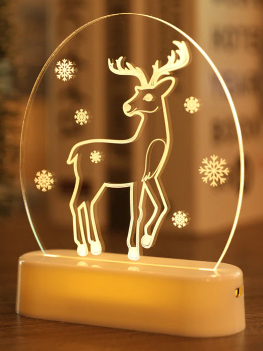 

Ozdoba Boże Narodzenie Led 3D Witraż Lampka
