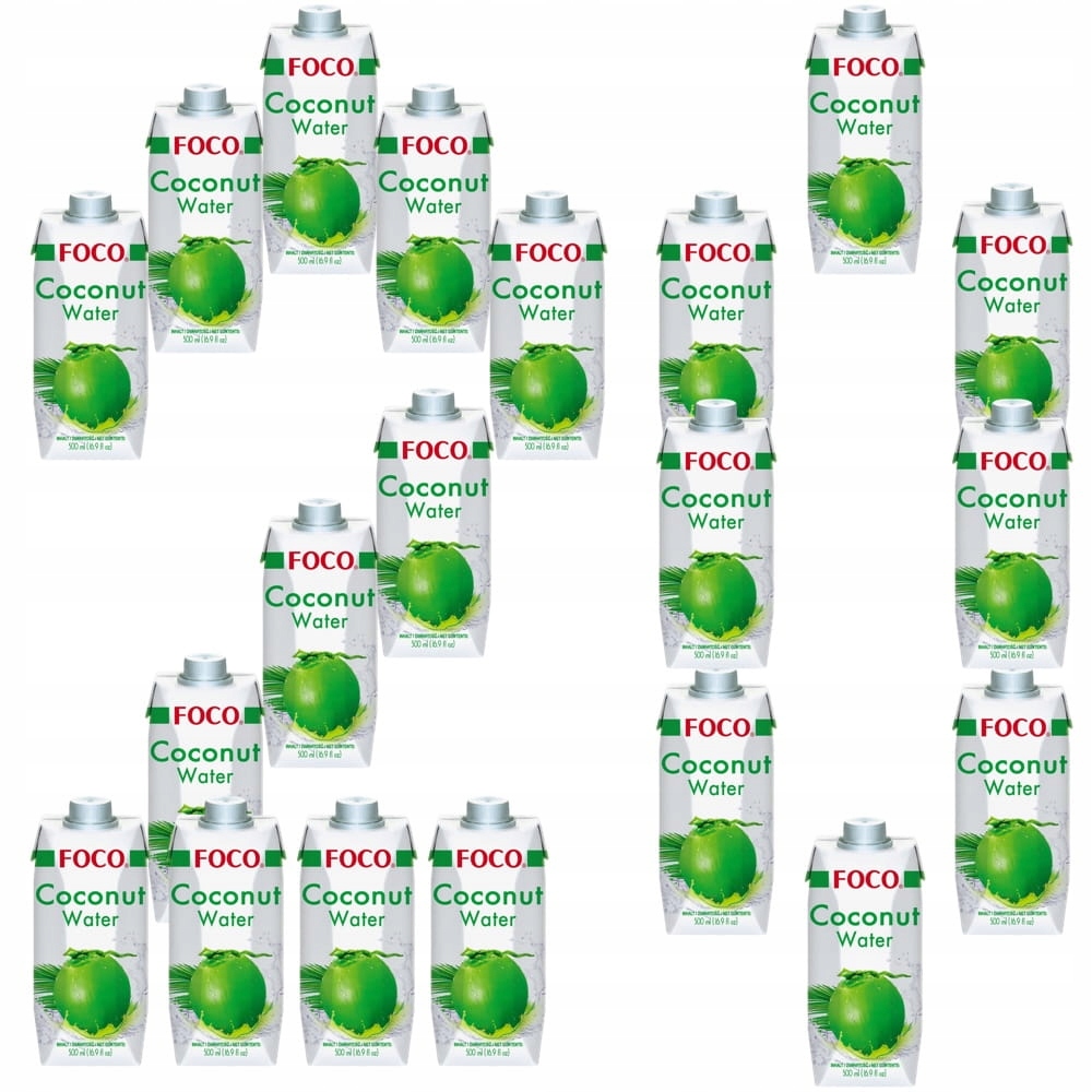Levně 20x Zdravá Kokosová voda z kokosu 100% přírodní Zdravá Čistá 500 ml Foco
