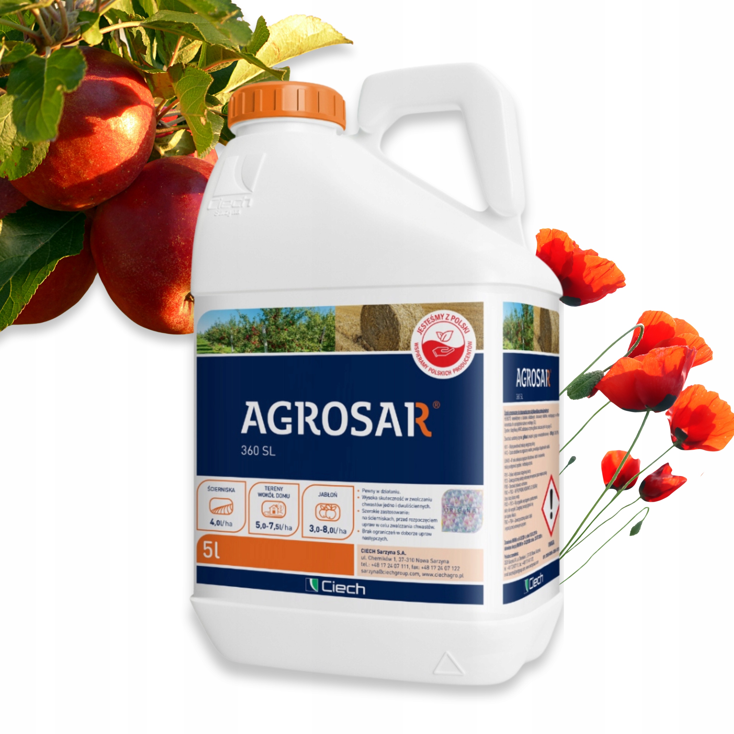 Agrosar 360 Sl 5L Herbicyd Środek Chwastobójczy Chwasty Jedno Dwuliścienne