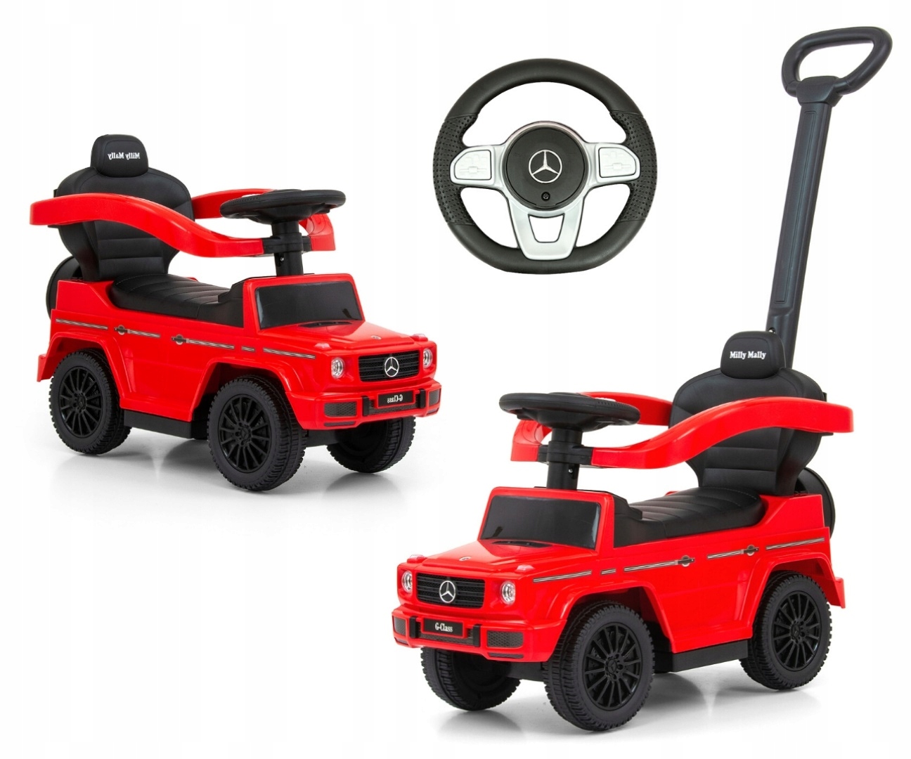Jeździk Pchacz Milly Mally Mercedes G350d rączka